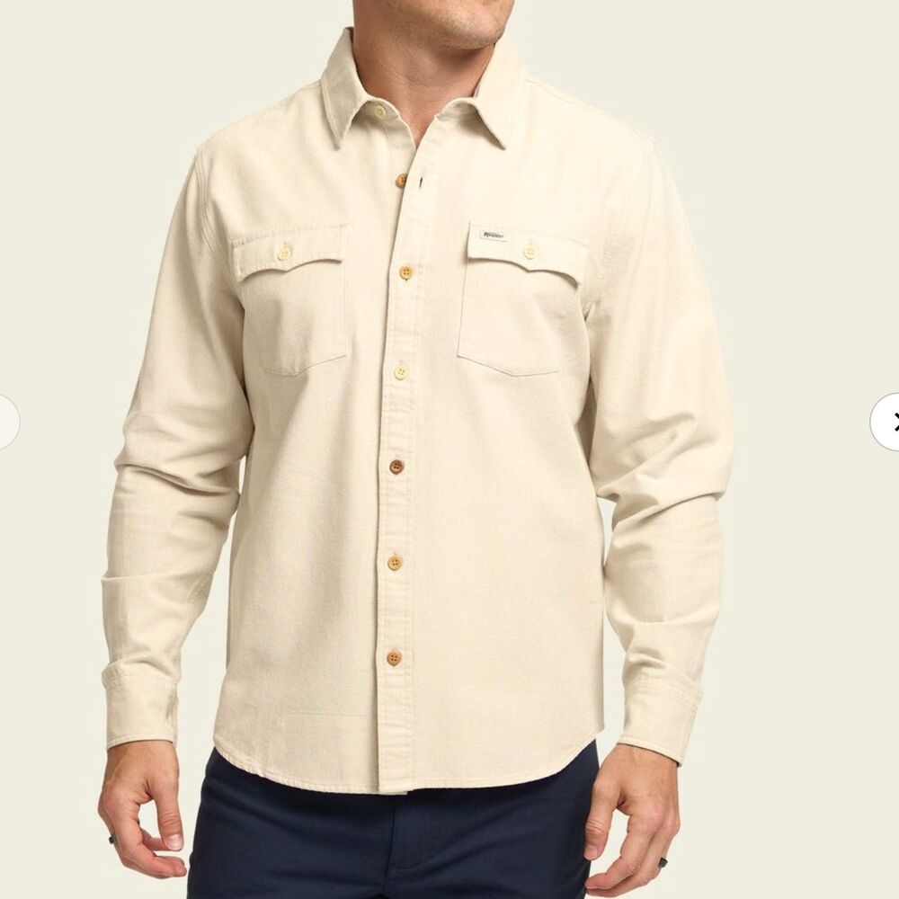 Howler Brothers Novato Shirt Button Down Long Sleeve Oatmeal White Size M Medium